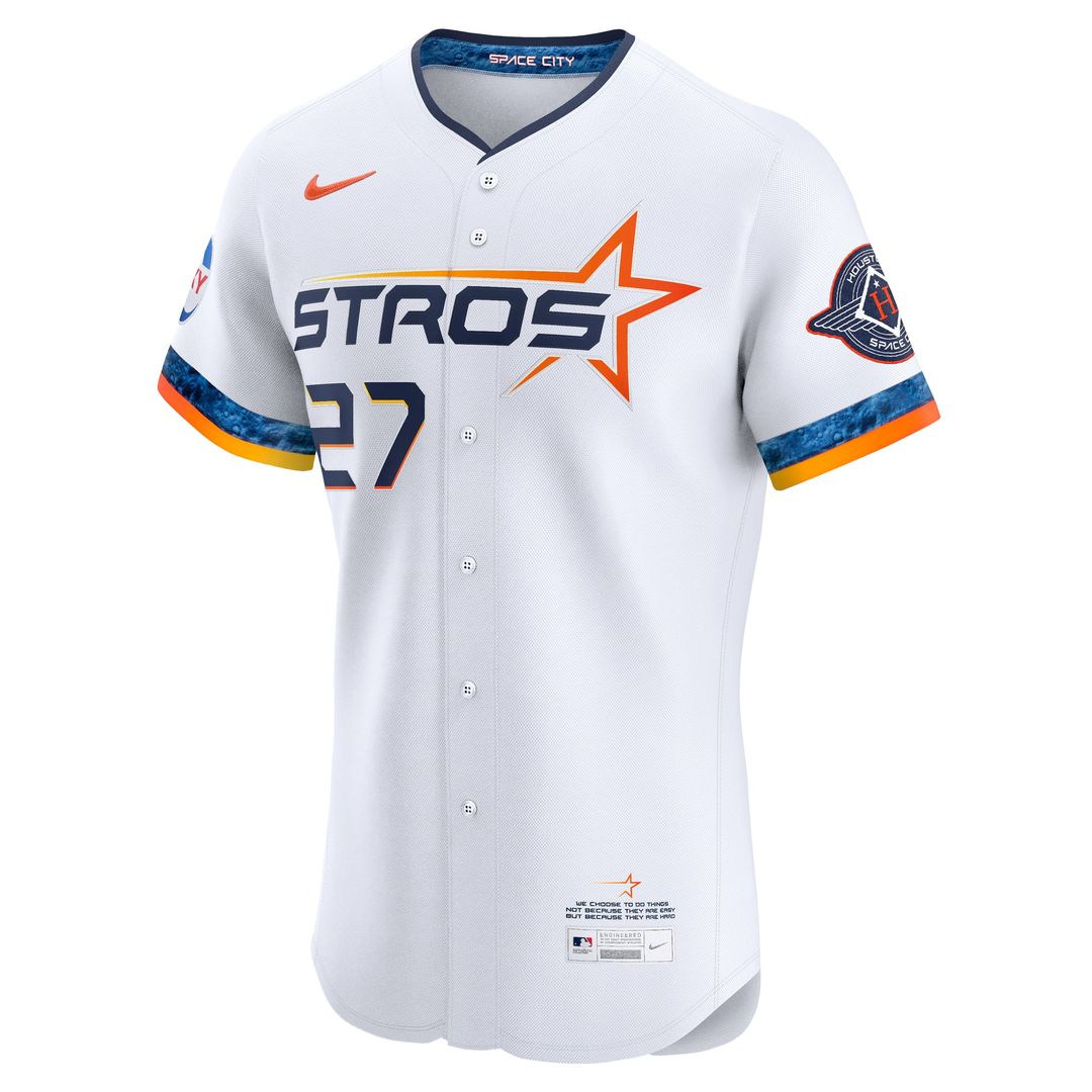 Houston Astros Jose Altuve White 2025 City Connect Elite Baseball Jersey | MLB Baseball Jersey