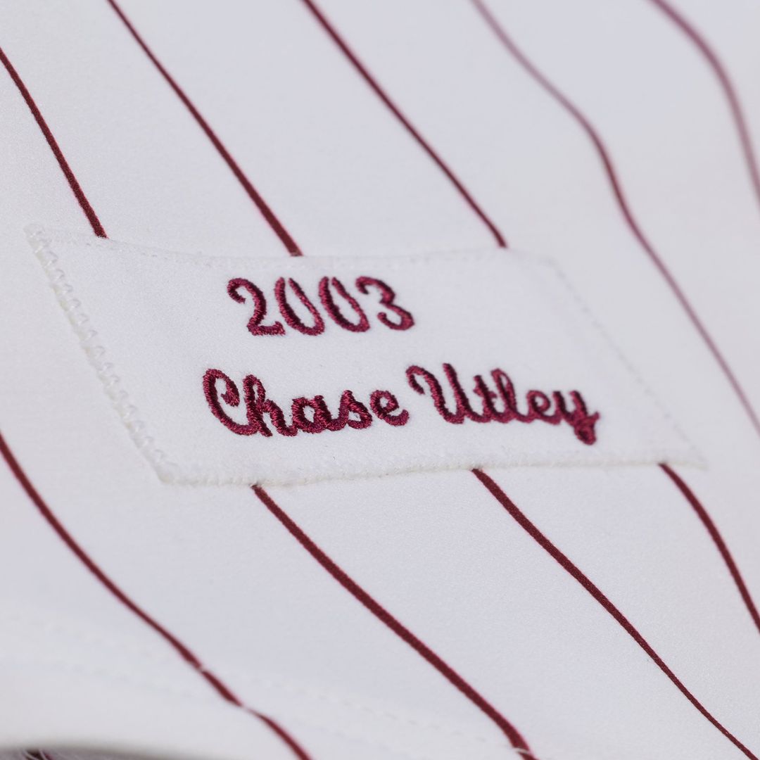 Philadelphia Phillies Chase Utley White 2003 Cooperstown Collection Authentic Baseball Jersey | MLB Baseball Jersey