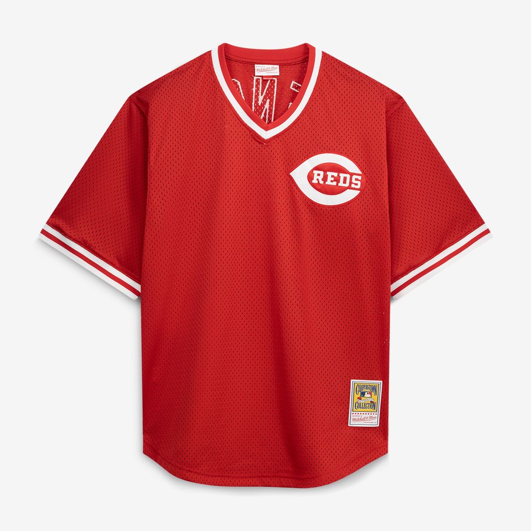 Cincinnati Reds Johnny Bench Red Cooperstown Collection Big & Tall Mesh Batting Practice Baseball Jersey | MLB Baseball Jersey
