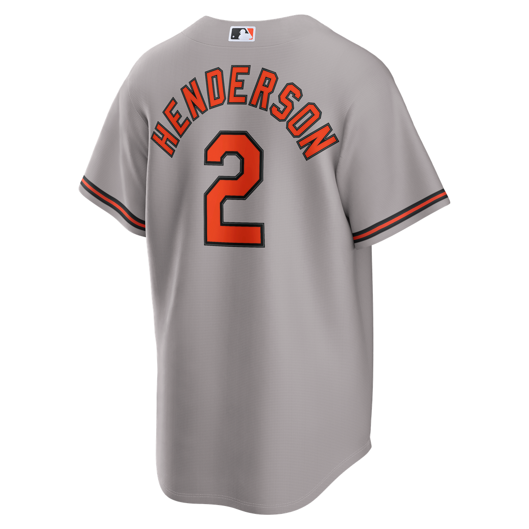 Baltimore Orioles Gunnar Henderson Gray Road Replica Baseball Jersey | MLB Baseball Jersey