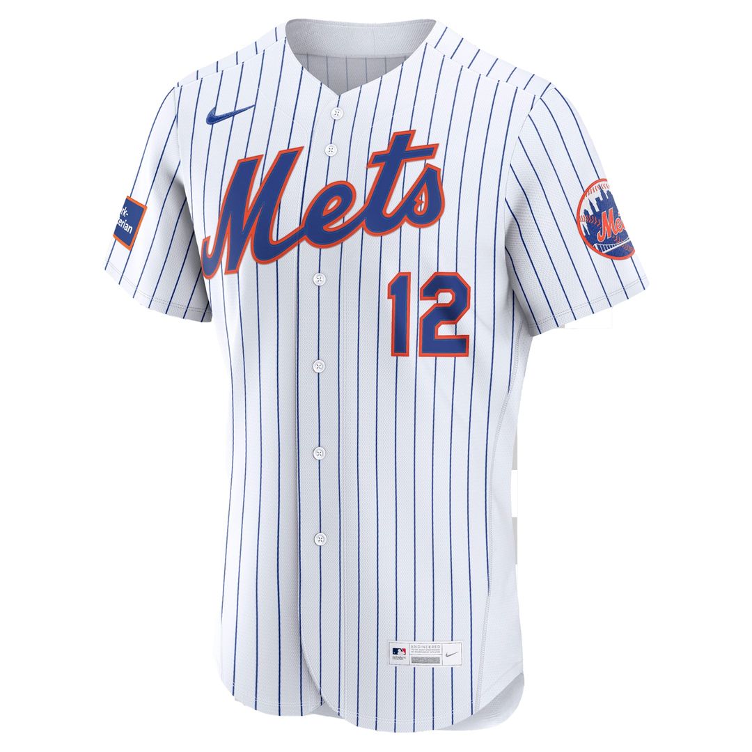 New York Mets Francisco Lindor Black Alternate Authentic Sponsor Patch Baseball Jersey | MLB Baseball Jersey
