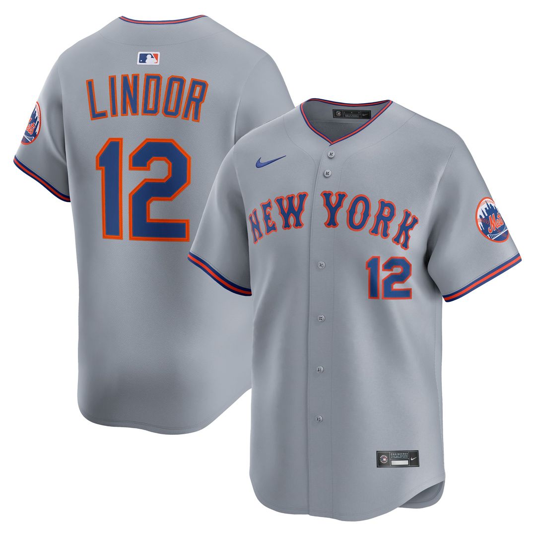 New York Mets Francisco Lindor Gray Road Limited Baseball Jersey