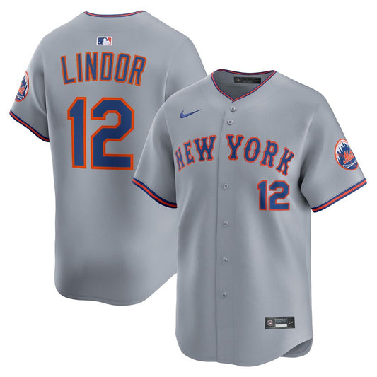 New York Mets Francisco Lindor Gray Road Limited Baseball Jersey