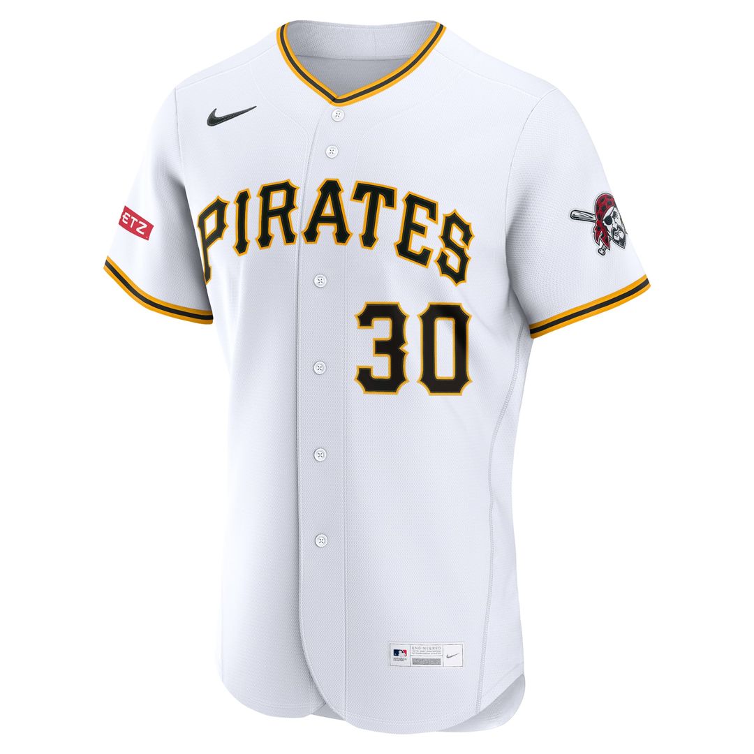 Pittsburgh Pirates Paul Skenes White Home Authentic Sponsor Patch Baseball Jersey | MLB Baseball Jersey