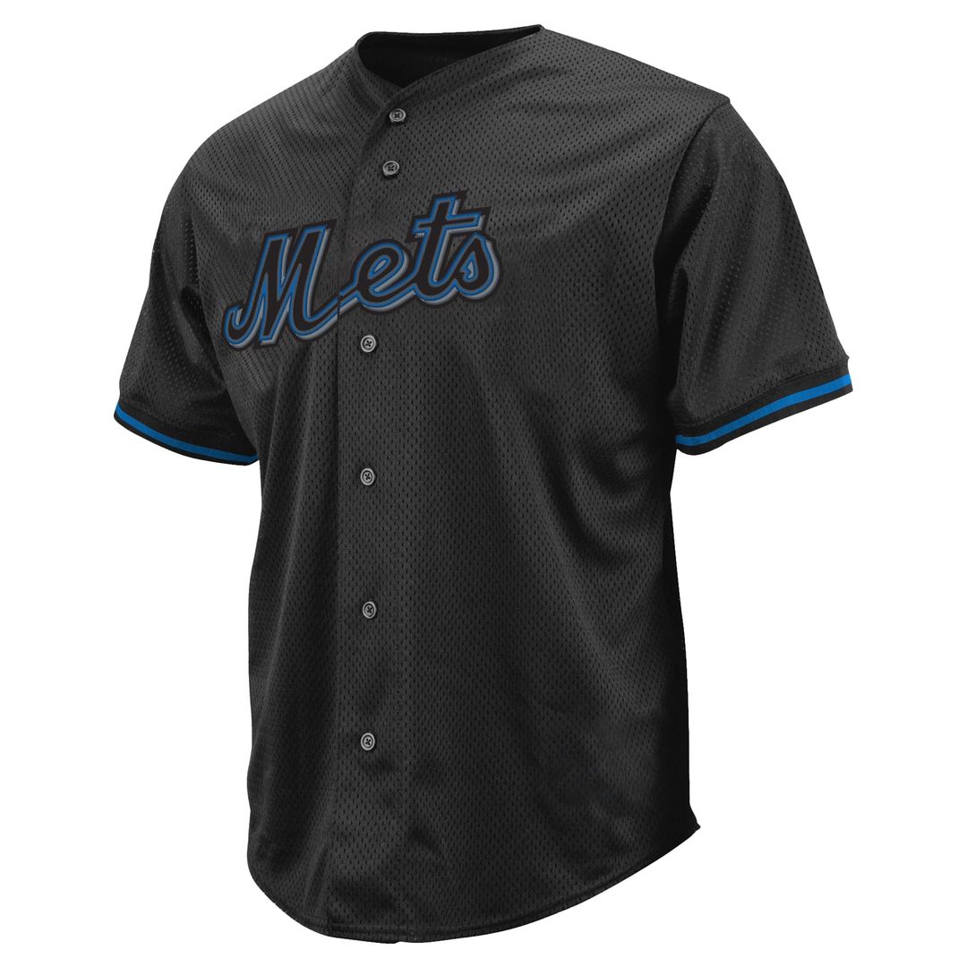 New York Mets Profile Black Big & Tall Pop Fashion Baseball Jersey | MLB Baseball Jersey