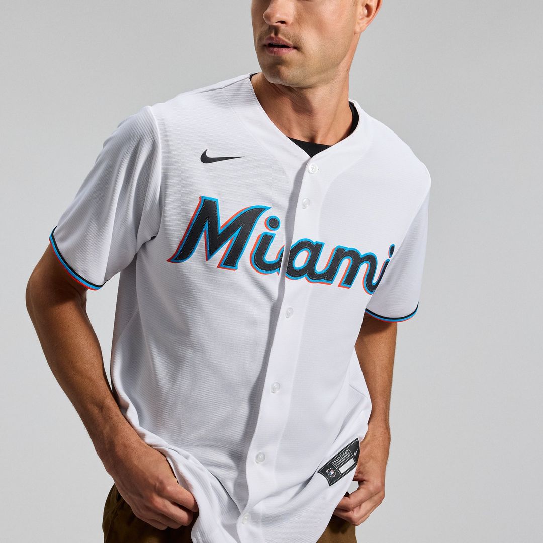 Miami Marlins White Home Replica Team Baseball Jersey | MLB Baseball Jersey