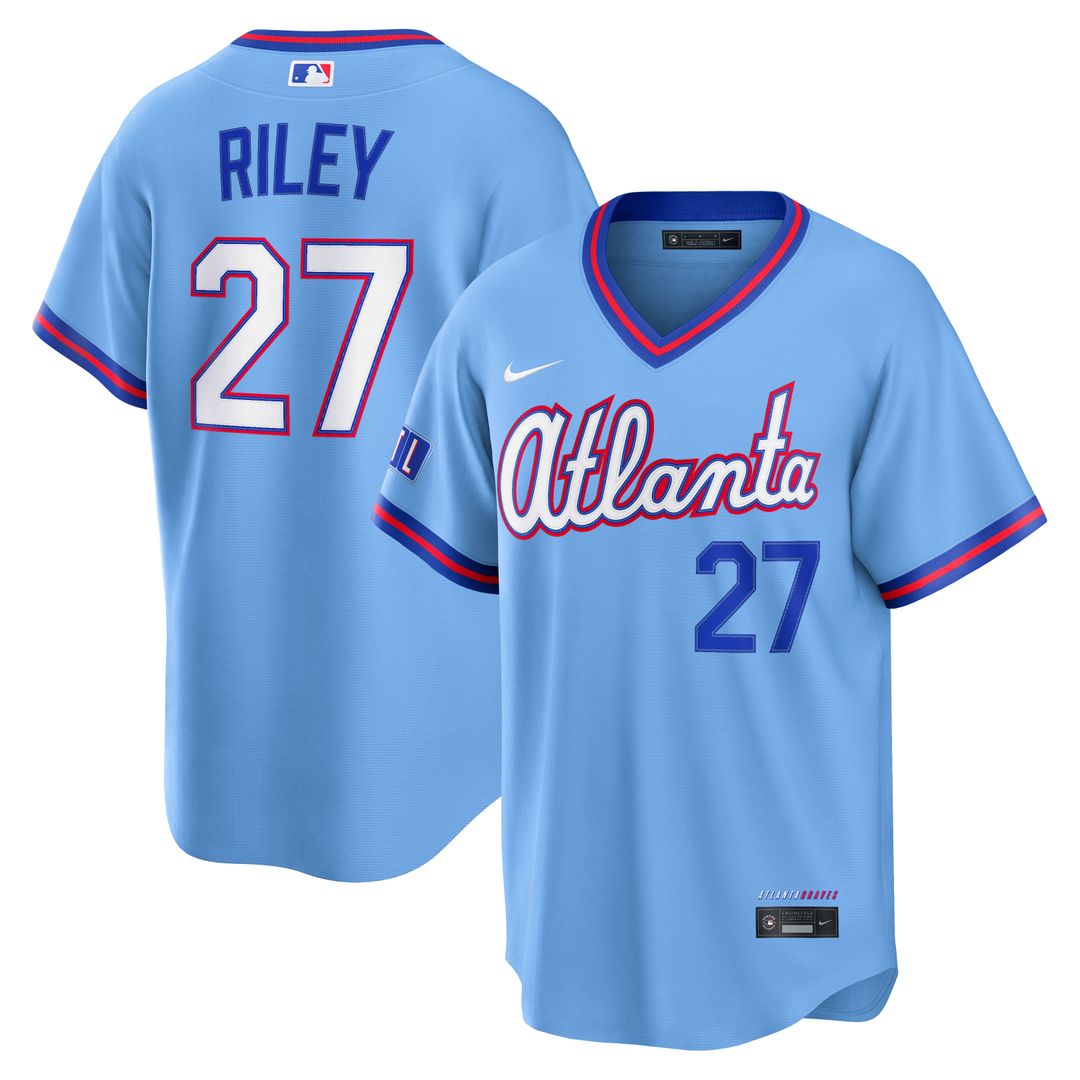 Atlanta Braves Austin Riley Powder Blue 2026 City Connect Stadium Baseball Jersey