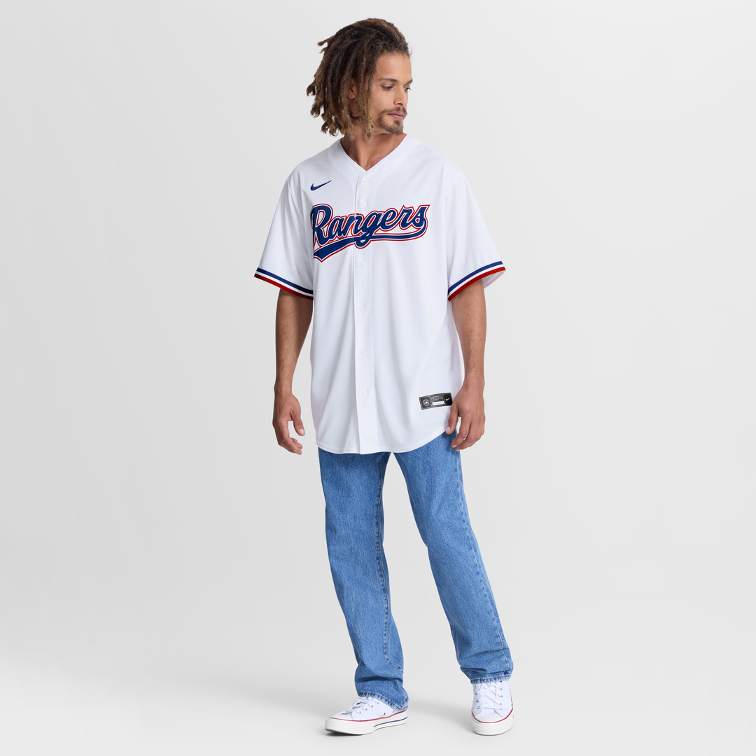 Texas Rangers Jake Burger White Home Replica Baseball Jersey | MLB Baseball Jersey