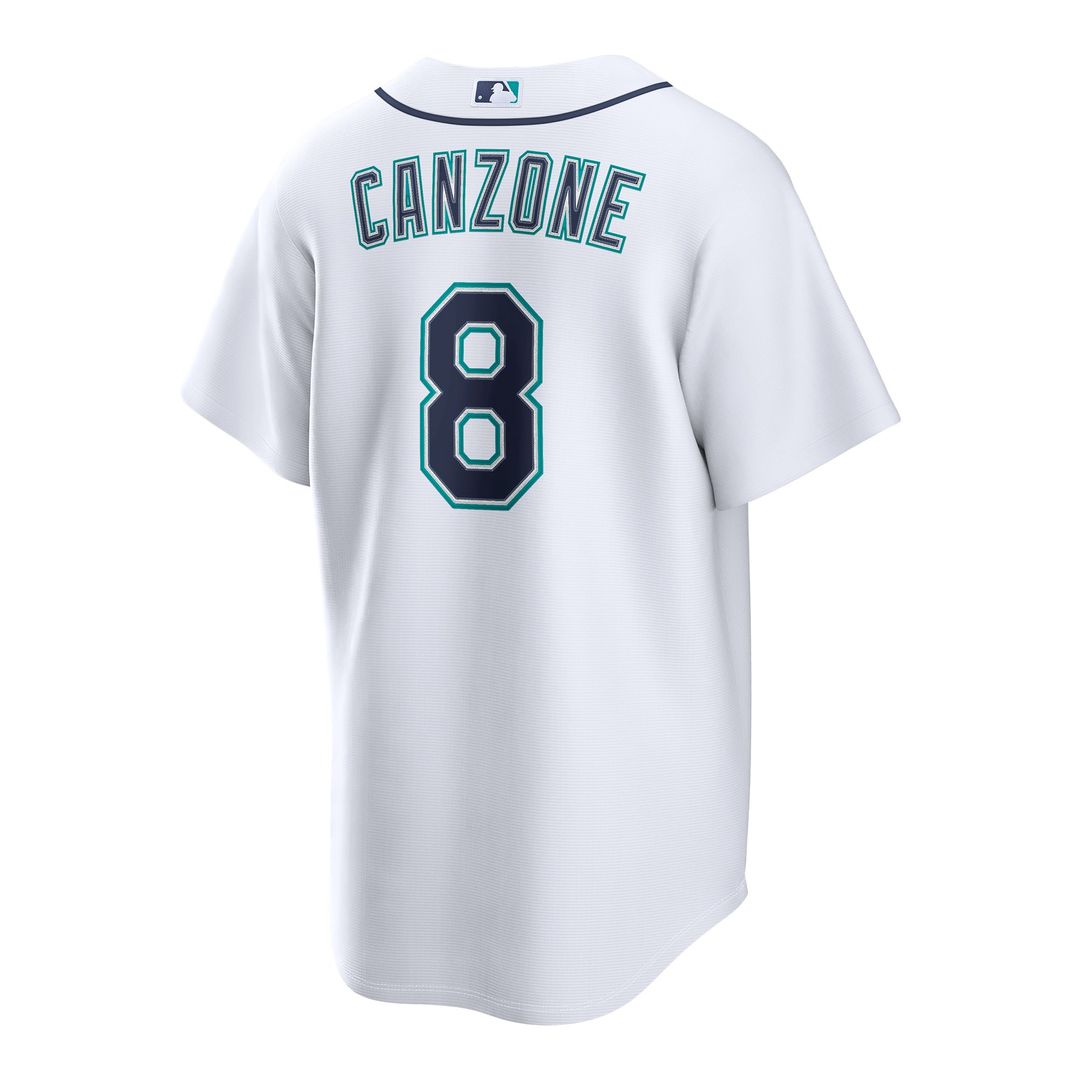 Seattle Mariners Dominic Canzone White Home Replica Baseball Jersey | MLB Baseball Jersey