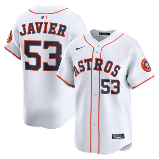 Houston Astros Cristian Javier White Home Limited Baseball Jersey
