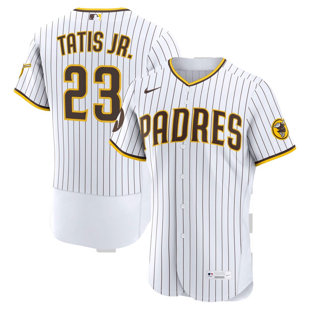 San Diego Padres Fernando Tatis Jr. White Home Authentic Sponsor Patch Baseball Jersey
