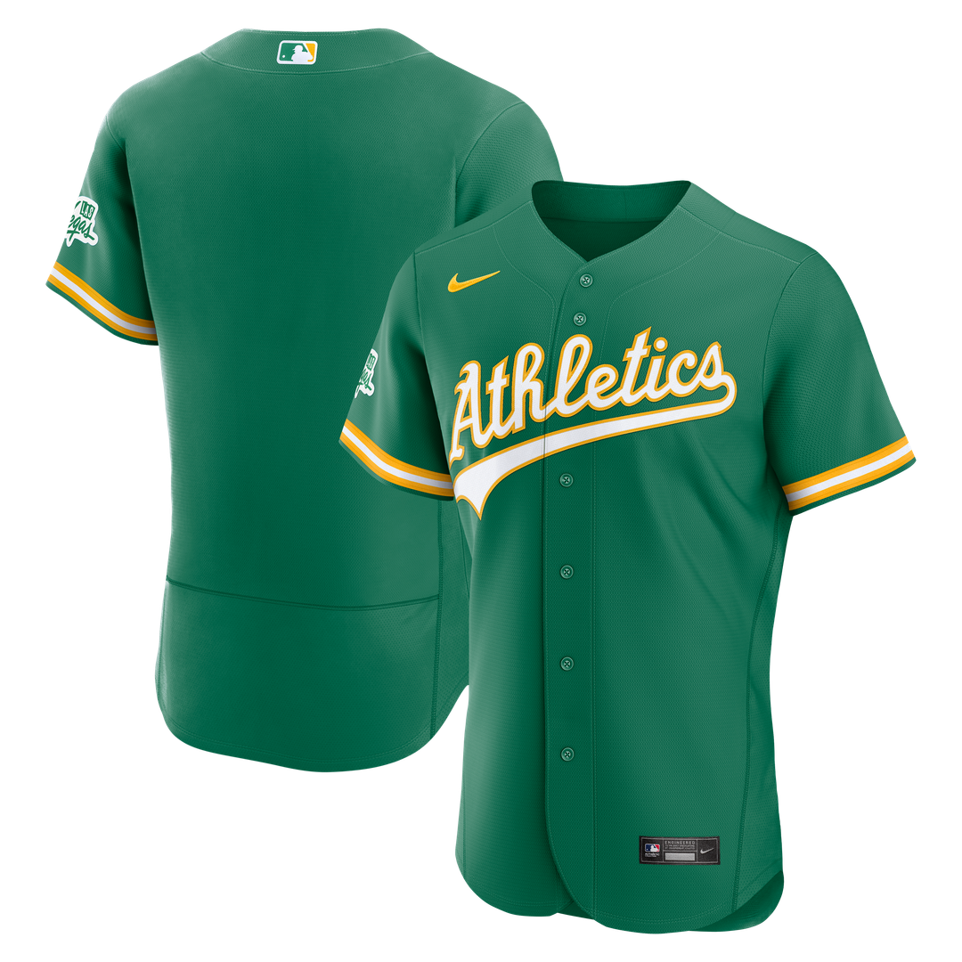 Athletics Green Alternate Sponsor Patch Authentic Baseball Jersey