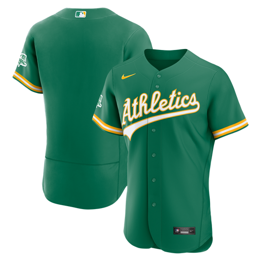 Athletics Green Alternate Sponsor Patch Authentic Baseball Jersey