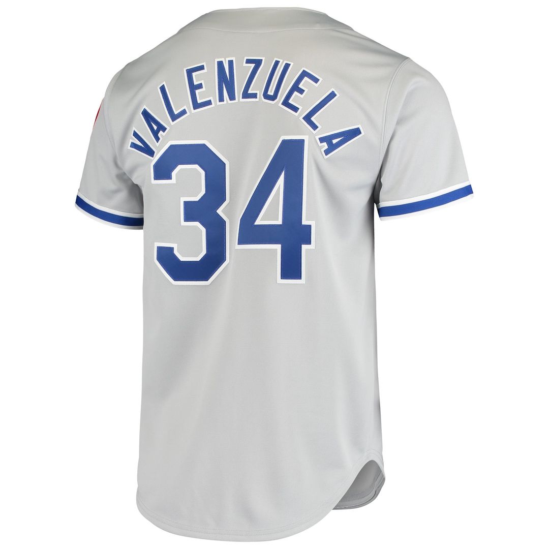 Los Angeles Dodgers Fernando Valenzuela Gray Authentic Baseball Jersey | MLB Baseball Jersey