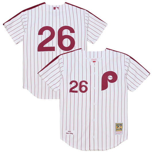 Philadelphia Phillies Chase Utley White 2003 Cooperstown Collection Authentic Baseball Jersey