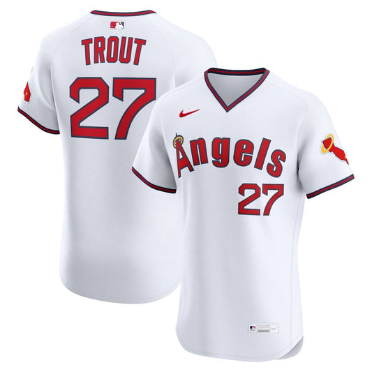 Los Angeles Angels Mike Trout White Alternate 2 Elite Baseball Jersey