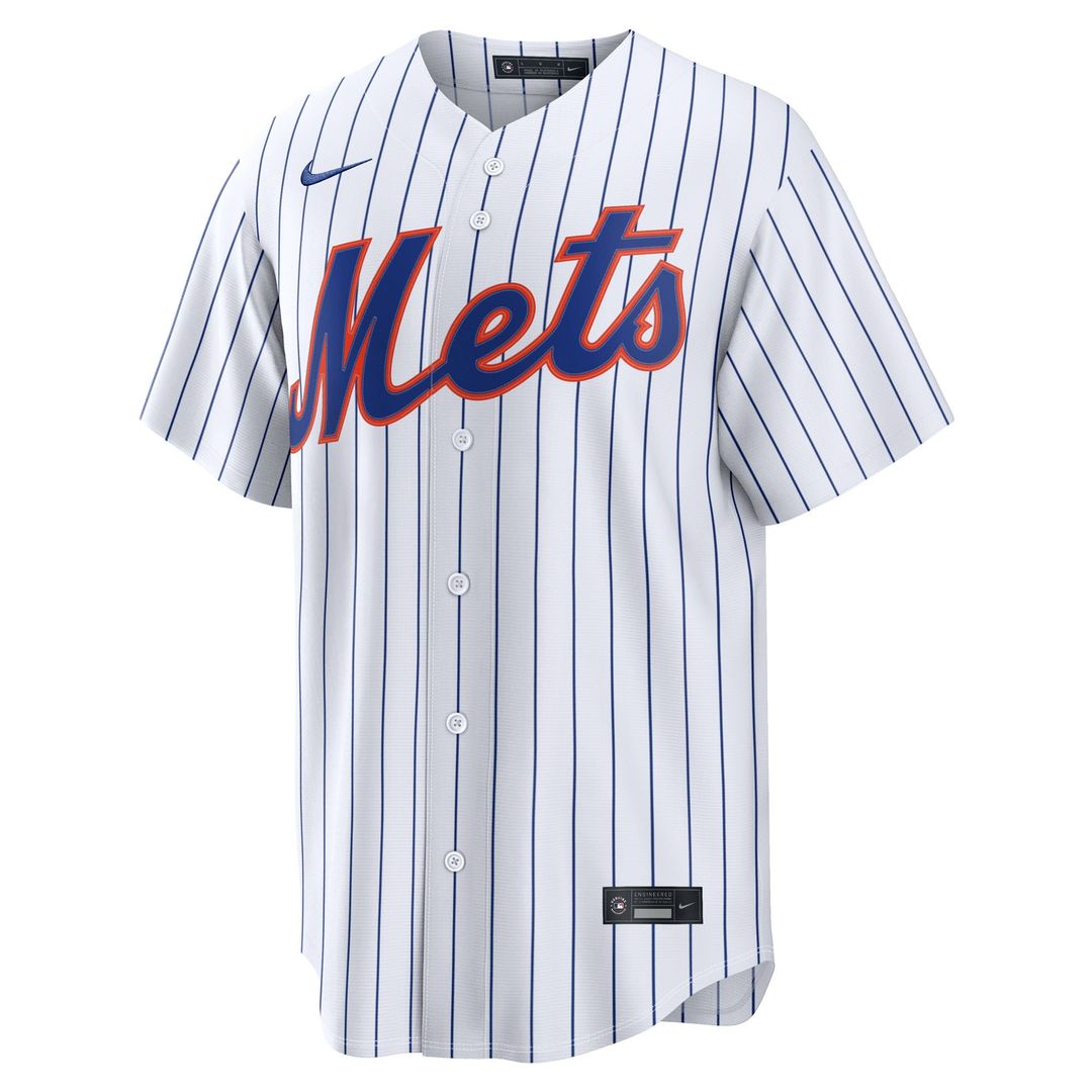 New York Mets Jefry Yan White Home Replica Baseball Jersey | MLB Baseball Jersey