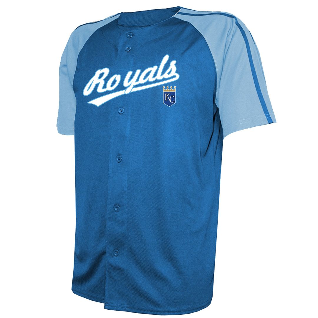 Kansas City Royals Stitches Royal Team Raglan Baseball Jersey | MLB Baseball Jersey