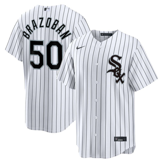 Chicago White Sox Huascar Brazoban White Home Replica Baseball Jersey