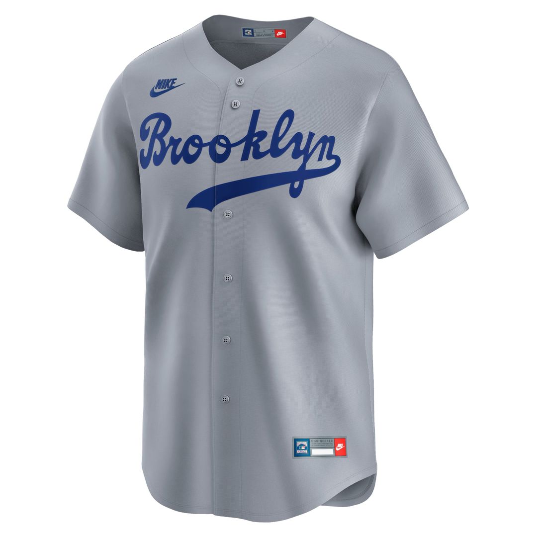 Brooklyn Dodgers Jackie Robinson Gray Throwback Cooperstown Collection Limited Baseball Jersey | MLB Baseball Jersey