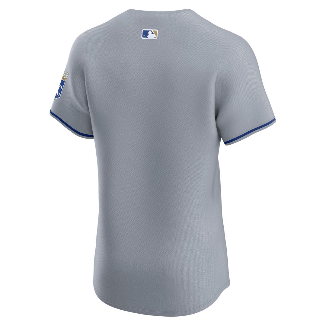 Kansas City Royals Gray Road Vapor Premier Elite Patch Baseball Jersey | MLB Baseball Jersey
