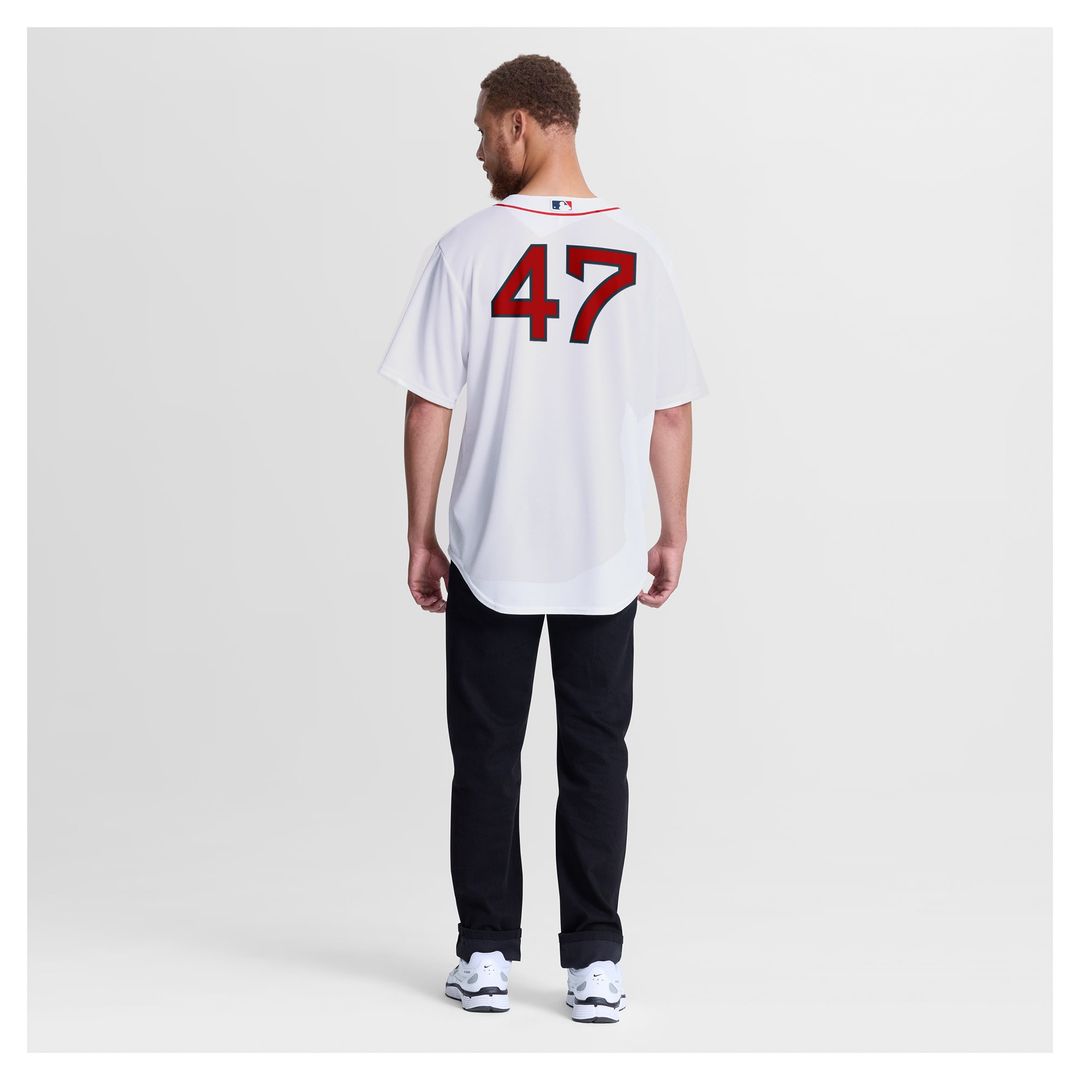 Boston Red Sox Jovani Moran White Home Replica Baseball Jersey | MLB Baseball Jersey