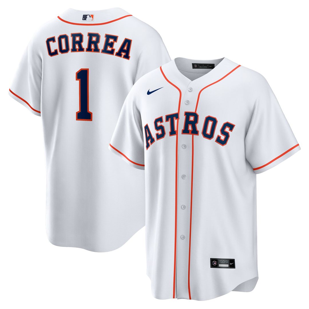 Houston Astros Carlos Correa White Home Replica Baseball Jersey
