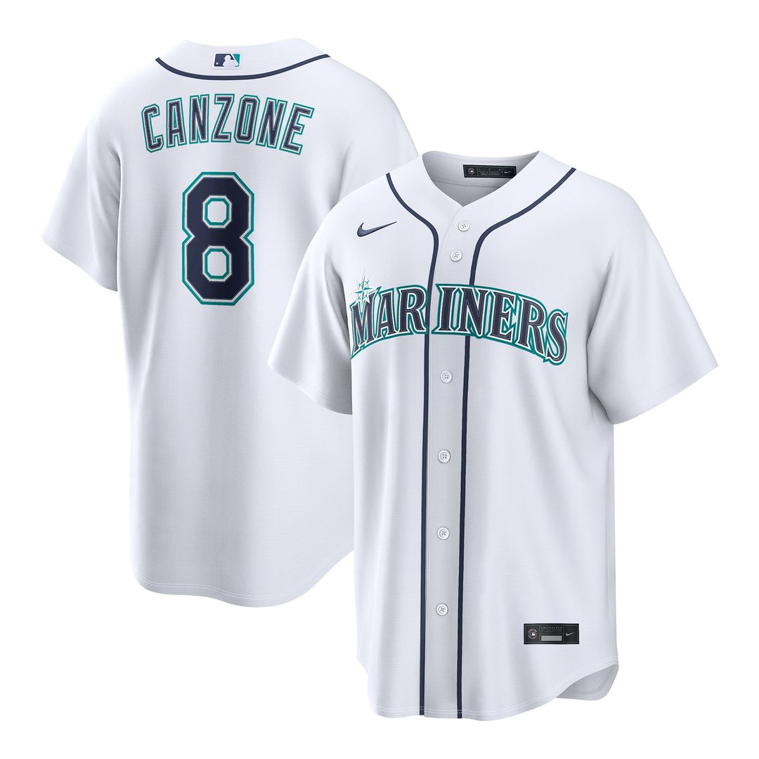 Seattle Mariners Dominic Canzone White Home Replica Baseball Jersey