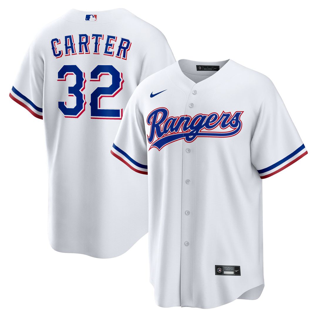 Texas Rangers Evan Carter White Home Replica Baseball Jersey