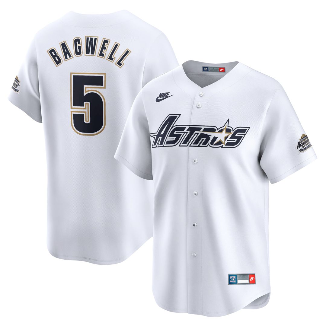 Houston Astros Jeff Bagwell White Throwback Cooperstown Collection Limited Baseball Jersey