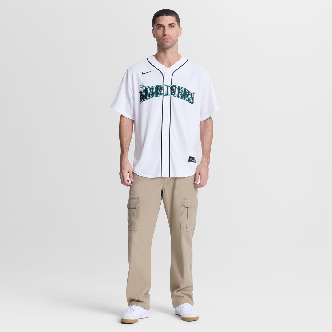 Seattle Mariners George Kirby White Home Replica Baseball Jersey | MLB Baseball Jersey