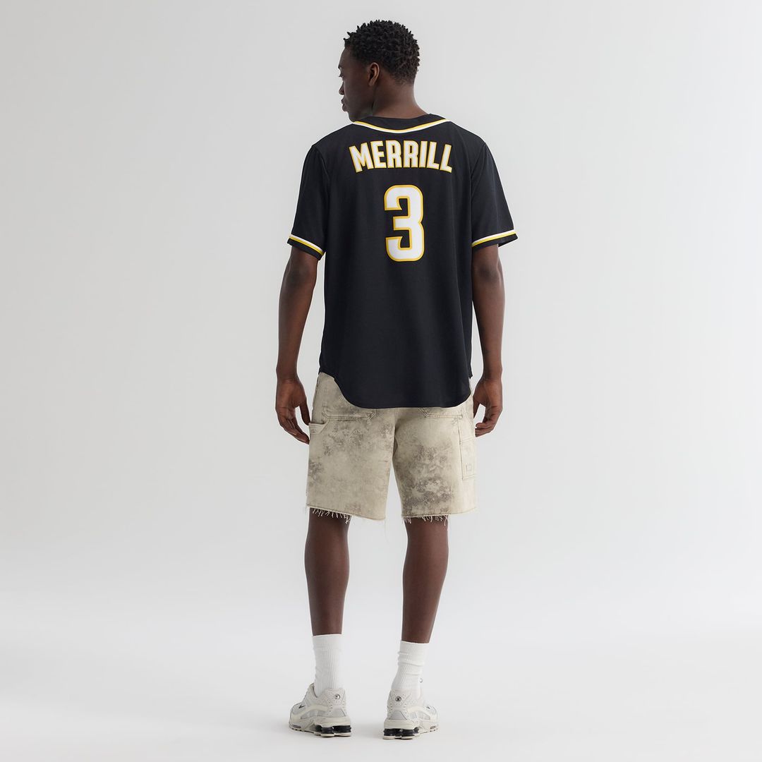 San Diego Padres Jackson Merrill Fashion Replica Black Out Baseball Jersey | MLB Baseball Jersey