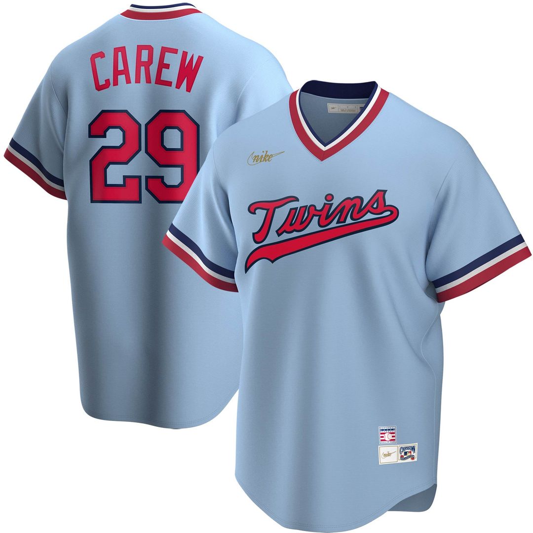 Minnesota Twins Rod Carew Light Blue Road Cooperstown Collection Baseball Jersey