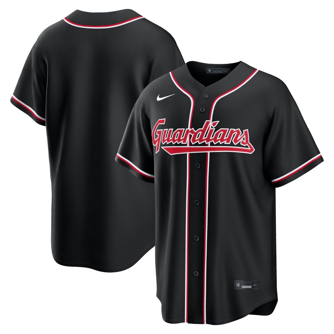 Cleveland Guardians Fashion Replica Black Out Baseball Jersey