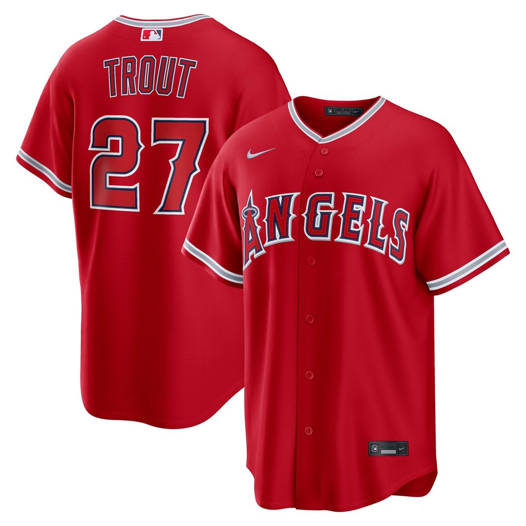 Los Angeles Angels Mike Trout White Alternate Replica Baseball Jersey | MLB Baseball Jersey