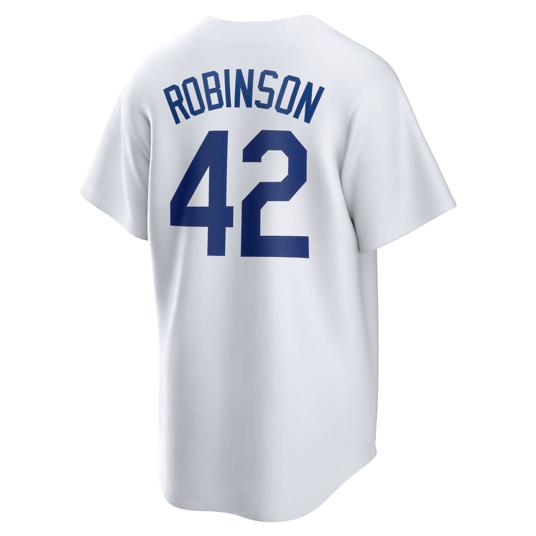 Brooklyn Dodgers Jackie Robinson White Cooperstown Collection Jackie Robinson Day Baseball Jersey | MLB Baseball Jersey