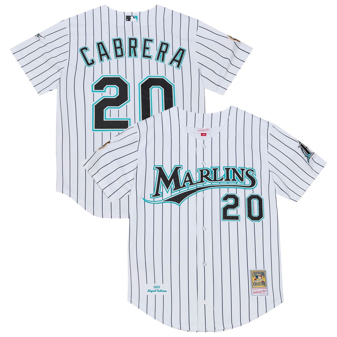 Florida Marlins Miguel Cabrera White 2003 Cooperstown Collection Authentic Baseball Jersey