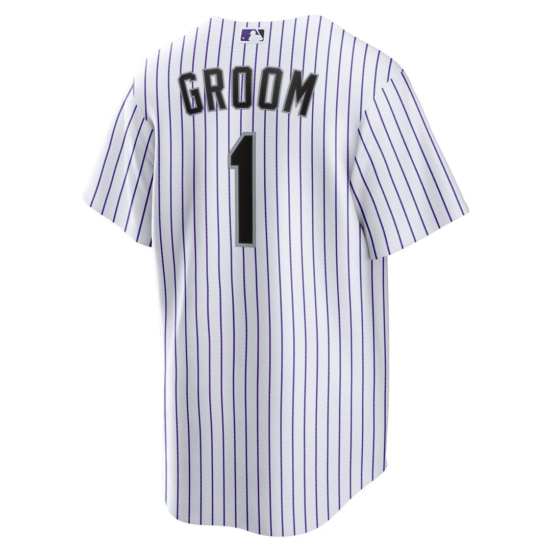 Colorado Rockies White #1 Groom Home Replica Baseball Jersey | MLB Baseball Jersey