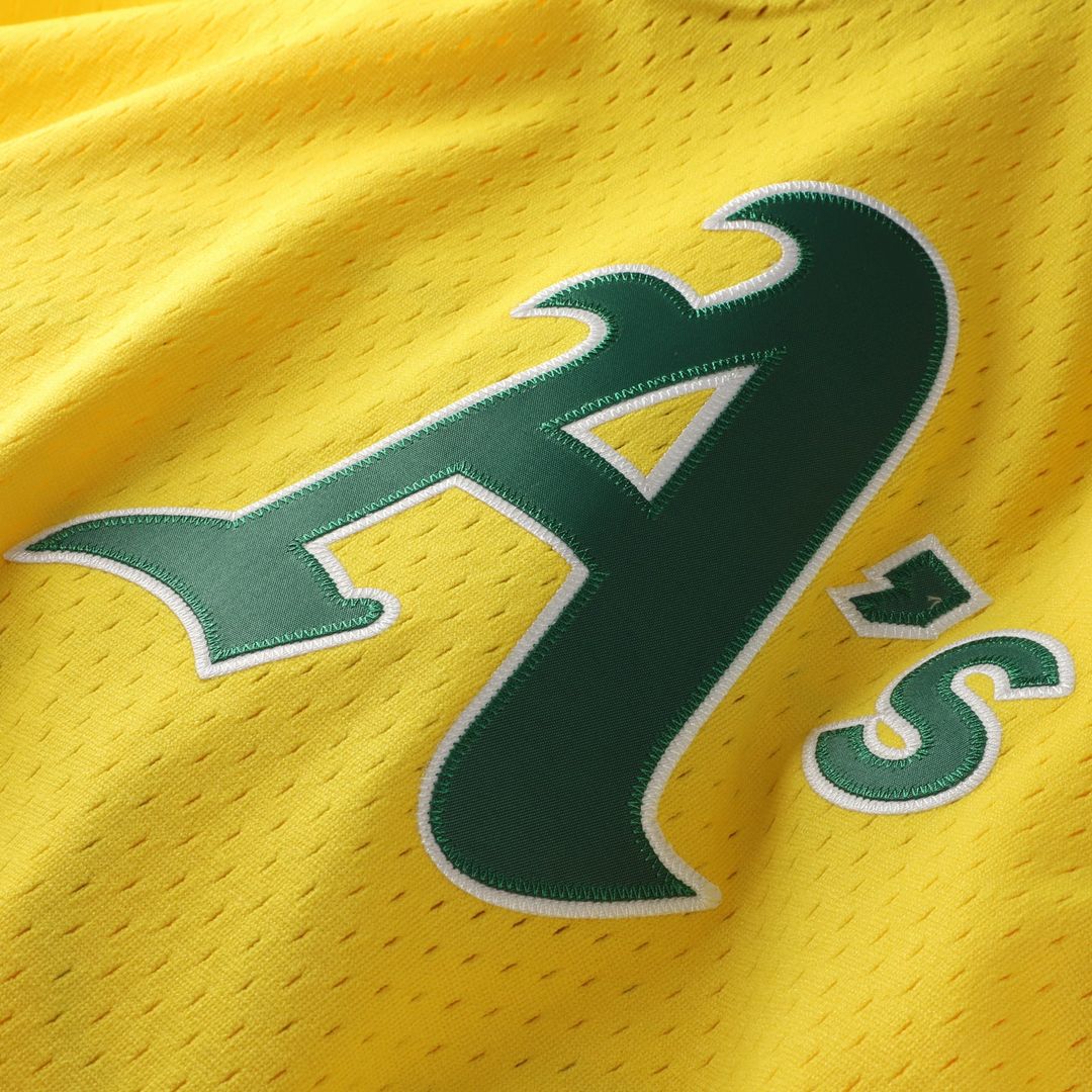 Athletics Rickey Henderson Yellow Authentic Batting Practice Baseball Jersey | MLB Baseball Jersey