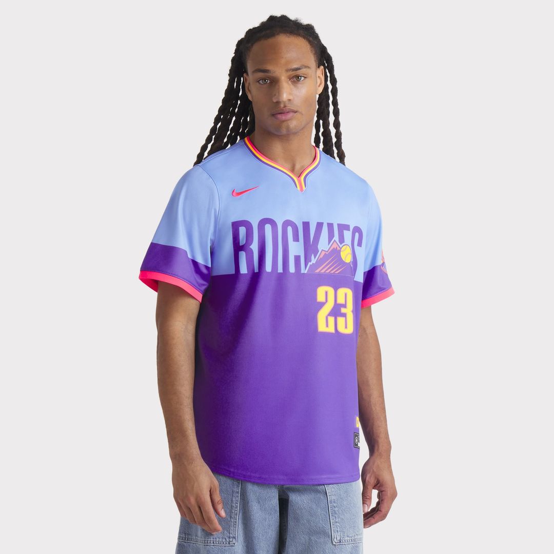 Colorado Rockies Kris Bryant Purple/Light Blue 2025 City Connect Limited Baseball Jersey | MLB Baseball Jersey