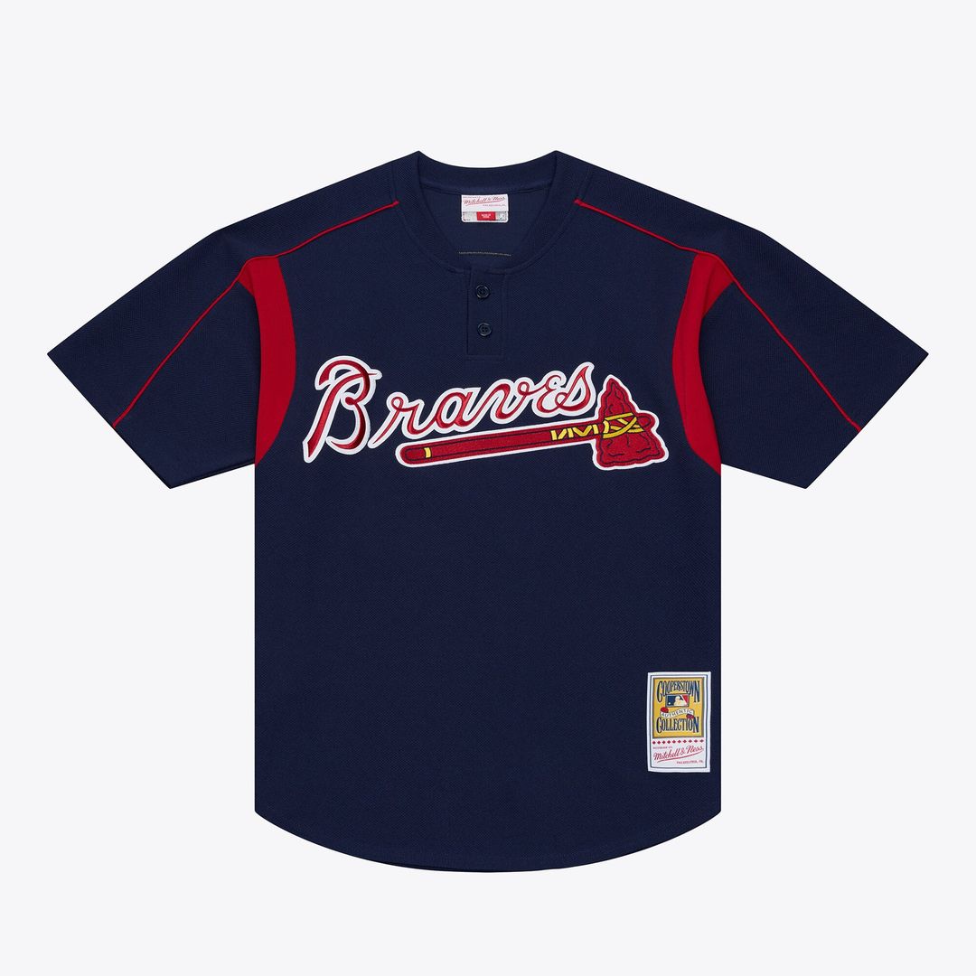 Atlanta Braves Andruw Jones Navy Authentic Batting Practice Baseball Jersey