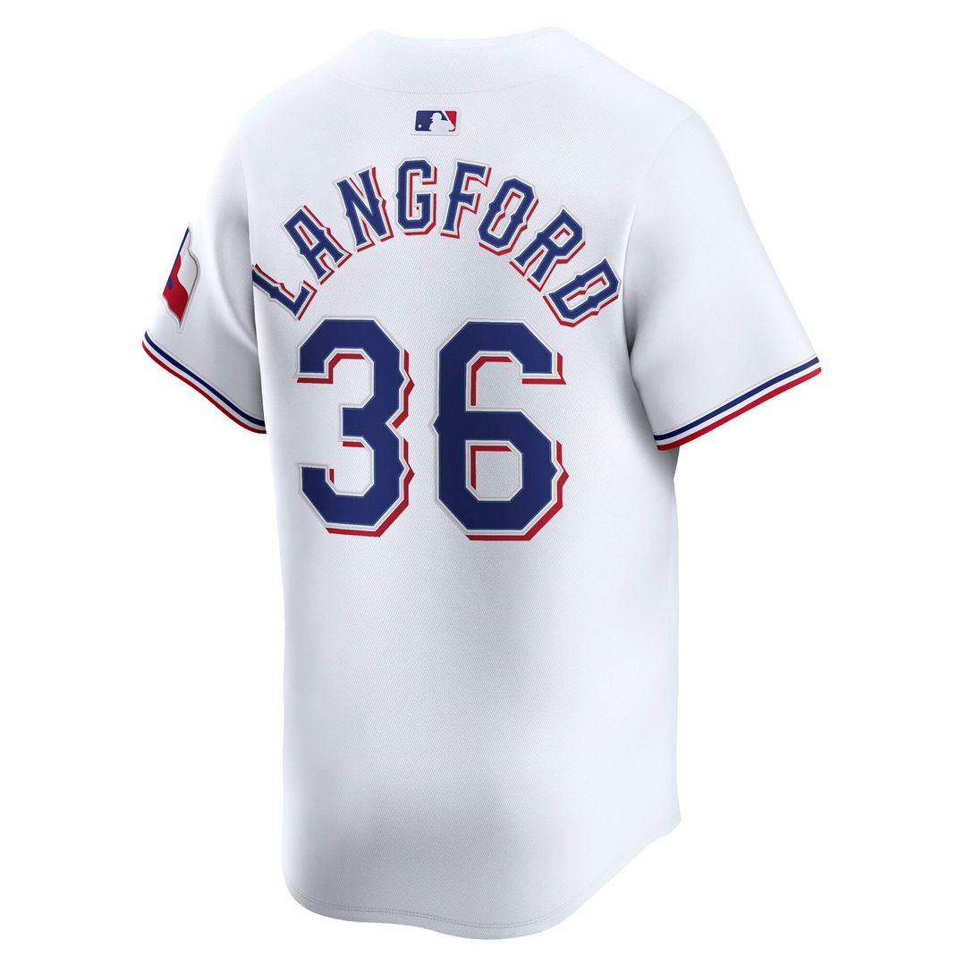 Texas Rangers Wyatt Langford White Home Limited Baseball Jersey | MLB Baseball Jersey