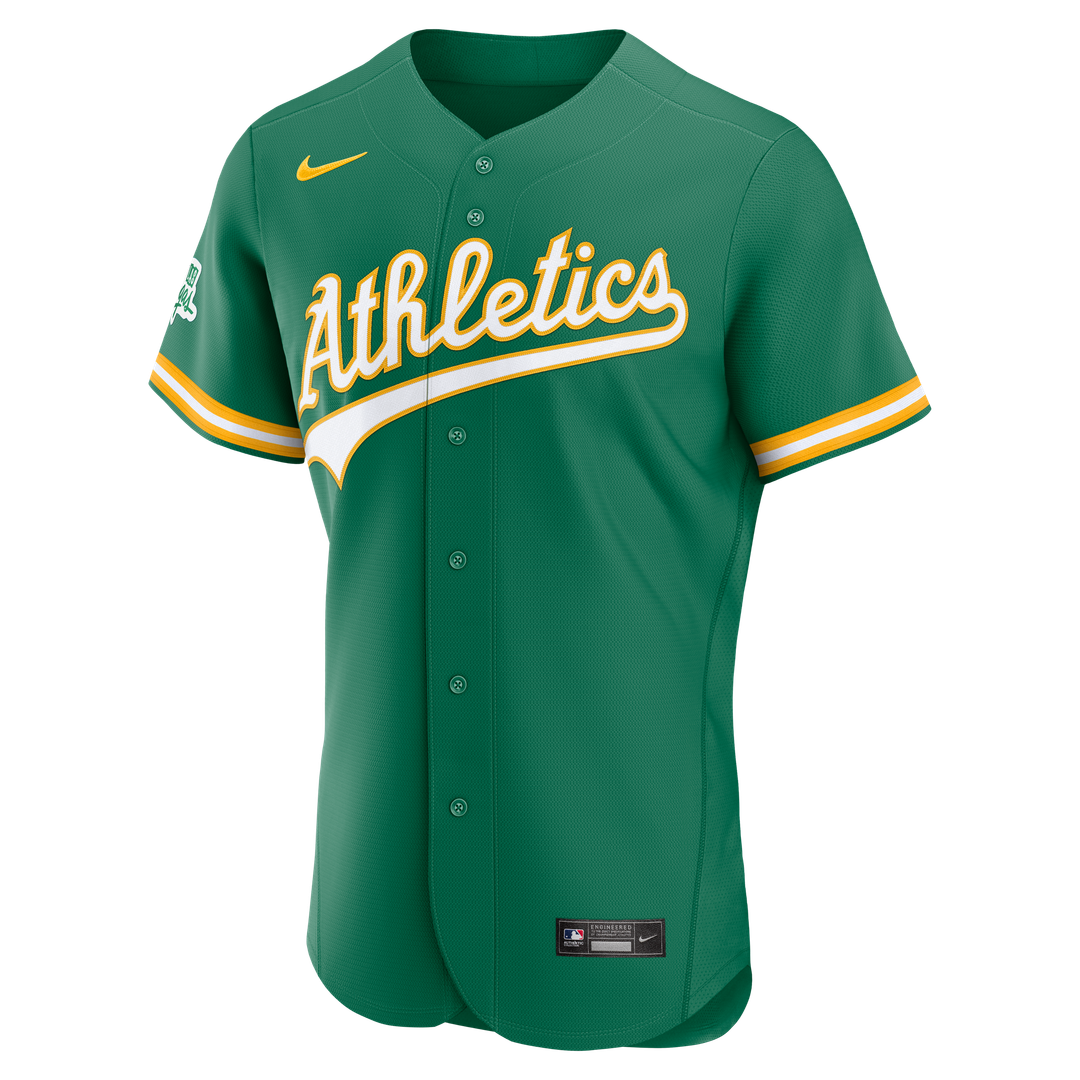 Athletics Green Alternate Sponsor Patch Authentic Baseball Jersey | MLB Baseball Jersey