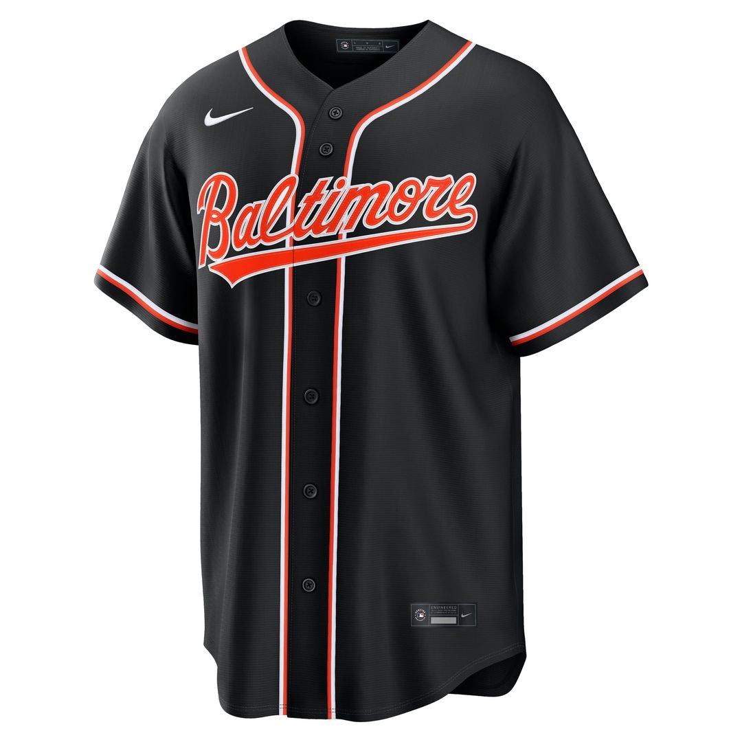 Baltimore Orioles Fashion Replica Black Out Baseball Jersey | MLB Baseball Jersey