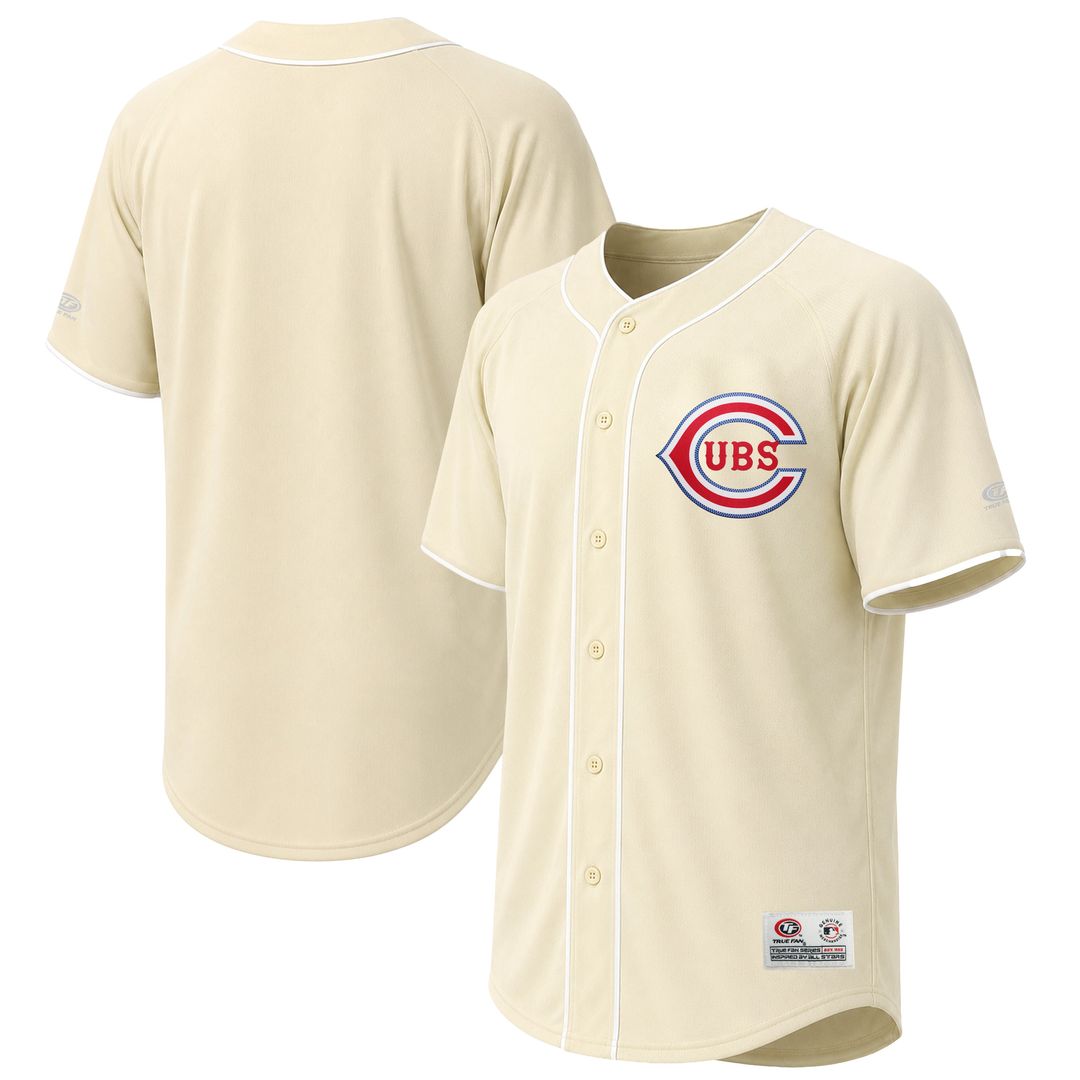 Chicago Cubs Stitches Cream Fashion Baseball Jersey