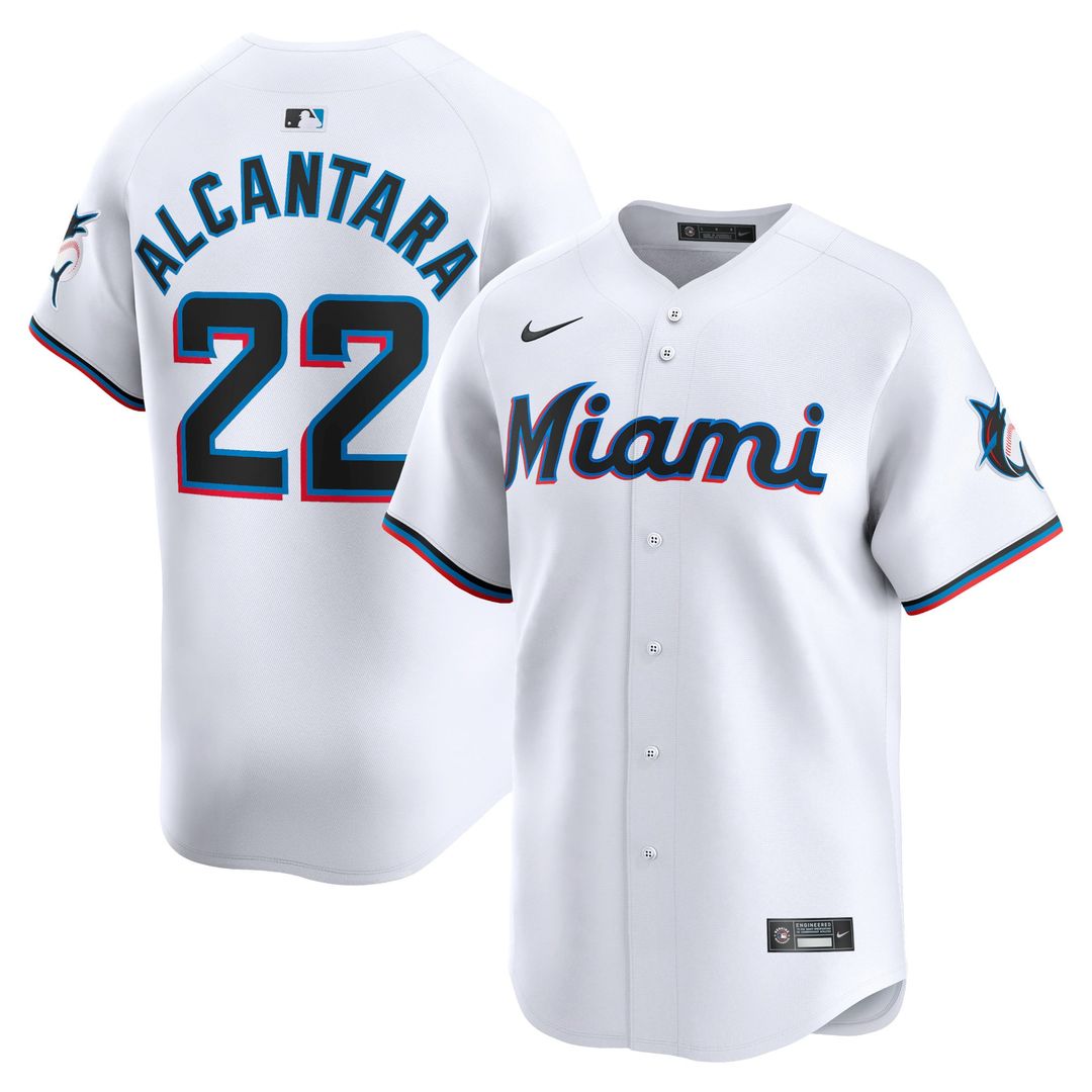 Miami Marlins Sandy Alcantara White Home Limited Baseball Jersey