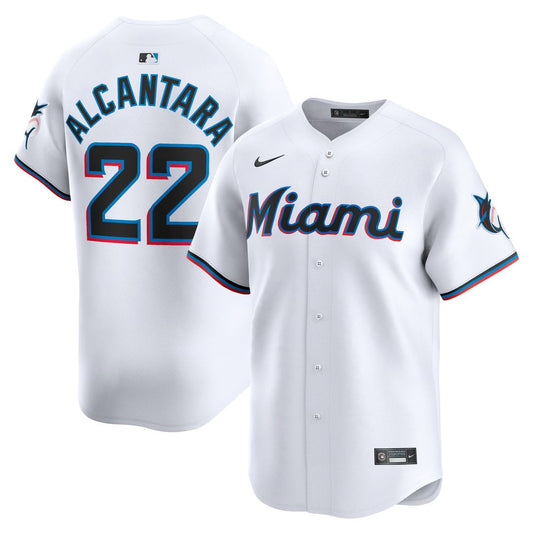 Miami Marlins Sandy Alcantara White Home Limited Baseball Jersey