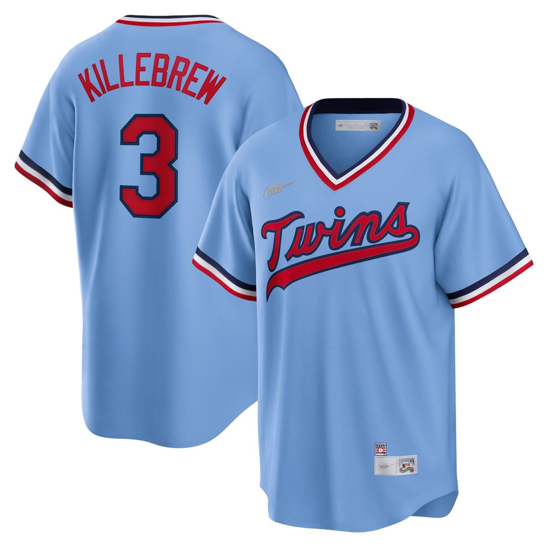 Minnesota Twins Harmon Killebrew Light Blue Road Cooperstown Collection Baseball Jersey